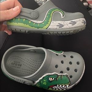 Light up dinosaur crocs
